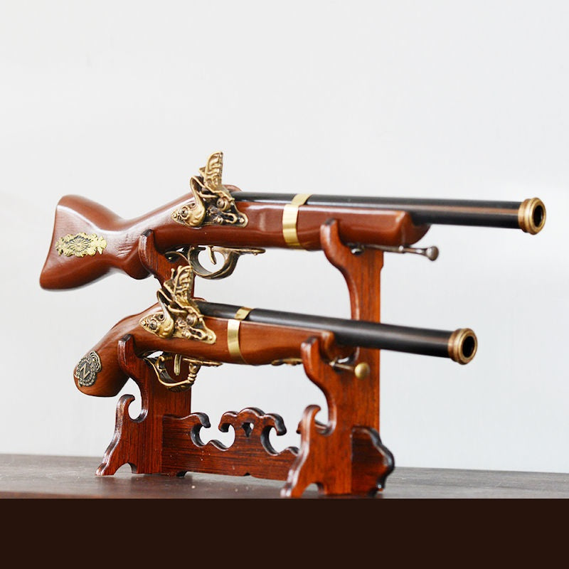 Dollhouse Flintlock Pistol & Bayonet Wartime Gun Ornamental Accessory