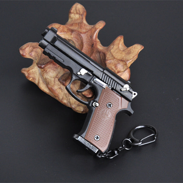 Mini Beretta M92 Shell Ejection Toy Gun Keychain