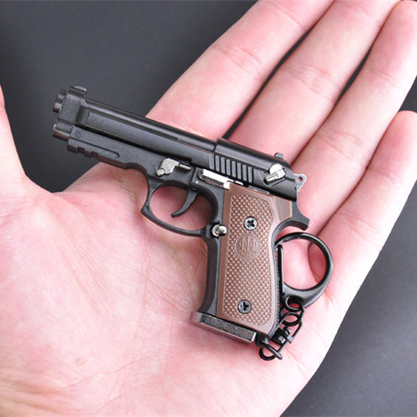 Mini Beretta M92 Shell Ejection Toy Gun Keychain